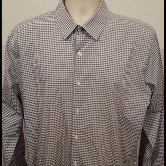 Mens Express Slim fit plaid dress shirt - Picture 2 of 5
